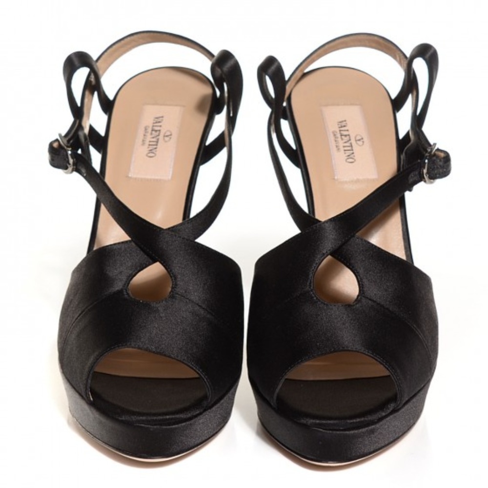 VALENTINO Satin Platform Sandals Size 38